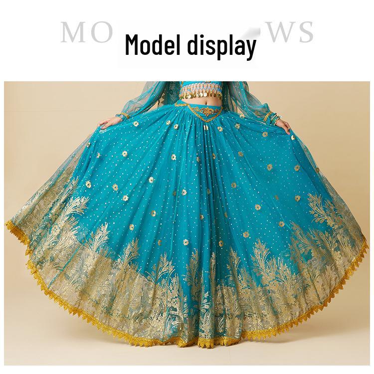 Western Region Dunhuang Princess Belly Dance Costume - 720° Swing Skirt for Exotic Performances.