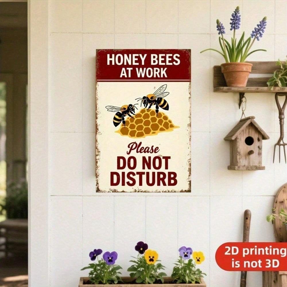 Vintage Rustic Metal Honey Bee Wall Art Farmhouse Garden Decor Yellow Hive Sign Outdoor Beekeeper Gift Home Decoration