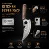 Hand Forged Kitchen Prep Knife Hammered Texture Steel Blade Ergonomic Wooden Handle Household Cooking Knife for Daily Meat and Food Preparation