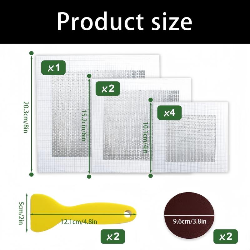 Fiberglass Meshes Wall Hole Fixing Set Includes Metal Scraper Sandpaper For Interior Maintenance