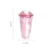 480ml Sakura Plastic Cups Double Wall Hidden Straw Iced Cup Creative Juice Drinking Cup Kids Gift Water Bottle for Outdoor