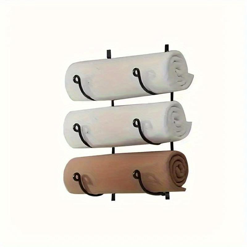 

1 шт. 3-шарова настінна вішалка для рушників: Міцний, компактний органайзер для ванної кімнати для всіх рушників - елегантне багатоцільове зберігання 245 г 1pcs чорний