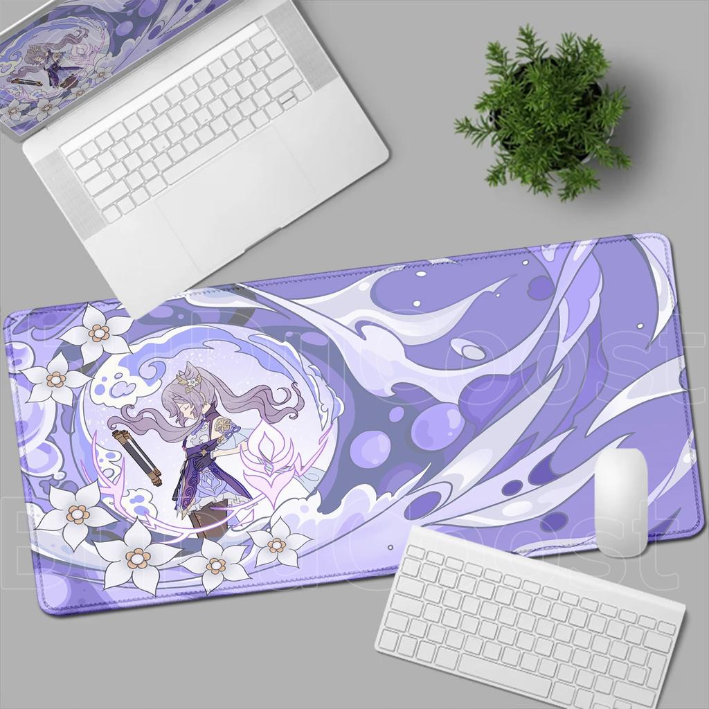 Liyue Genshin Impact Anime Mouse Pad Gaming Ganyu Xiao Baizhu Xianyun XXL Large Mouse Pad Non-slip Keyboard Desk Mat HD Mousepad