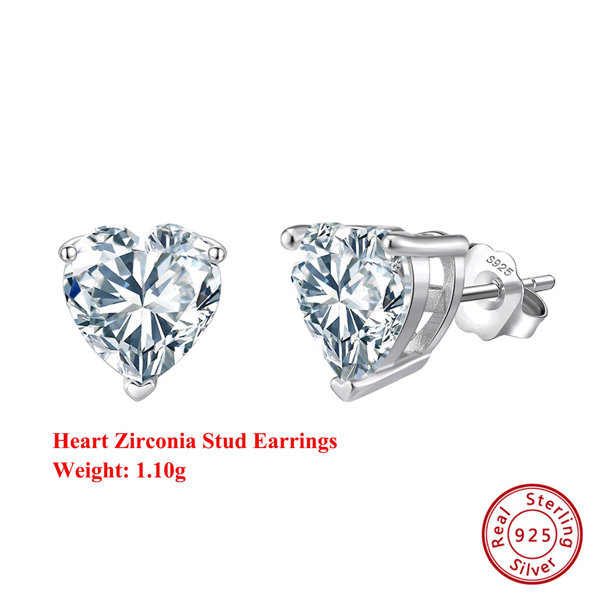 

Effie Queen 925 Solid Sterling Silver 14k Gold Heart Cut Zirconia Stud Earrings Romantic Jewelry for Women Valentine s Day LZE55 0.5ct Zirconia срібний