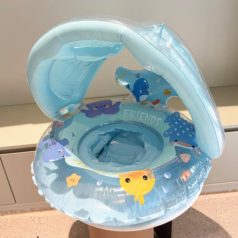 1Pcs Swimming Ring Seat with Sunshade  Inflatable Pool Float Swim Tube Pool  Accessory Summer Water Pool Toys