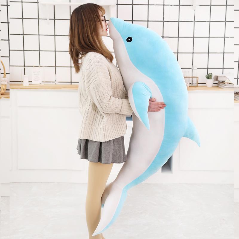 Dolphin Plush Pillow: Large, Soft Hugging Toy for Sleep - Perfect Gift for Birthdays, Christmas, Valentine's Day