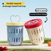 Portable Double Wall Salad Cup for Breakfast Leak Proof Oat Container with Fork And Handle Cute Fruit Cup for Students