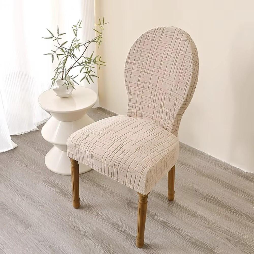 Coprisedie Rotondi Nordic con Schienale T-Jacquard Regolabile per Tavola da Pranzo Coprisedie Elastico Curvo Protettore per Sedia per Casa Matrimonio