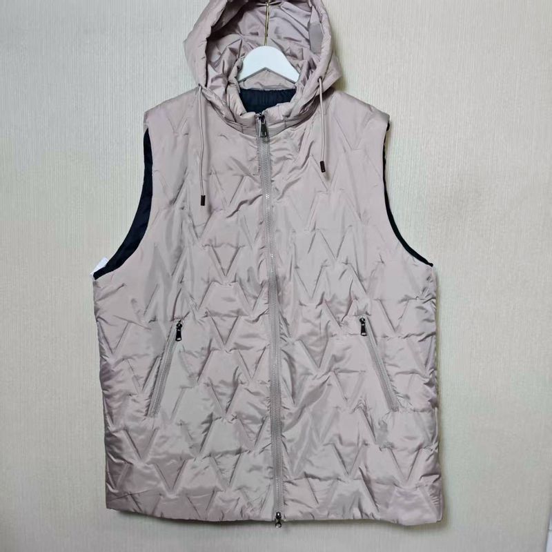 Trade European and American Single Tail Hat Removable Silk-like Cotton Quilting Vest Women Solid Mid-Length Cotton Waistcoat Outer Wear Plus Size