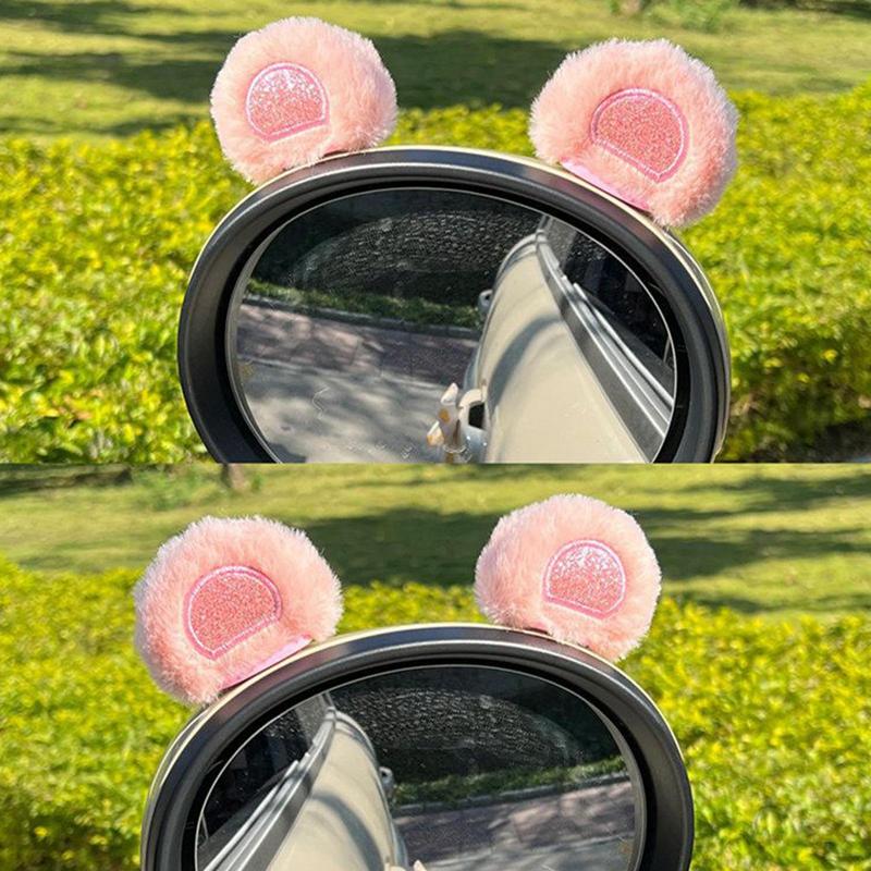 Winter Warm Soft Plush Bunny Ear Car Interior AccessoriesCar Steering Wheel Cover