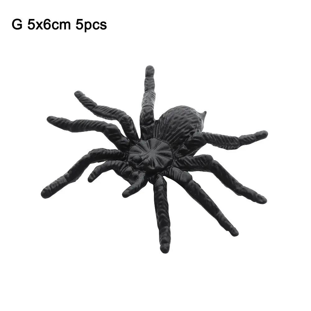 1/5/20Pcs/Pack Black Spider Web Novelty Toy Halloween Decorative Spiders Haunted House Prop Prank Trick Toys Plastic Fake Spider 5