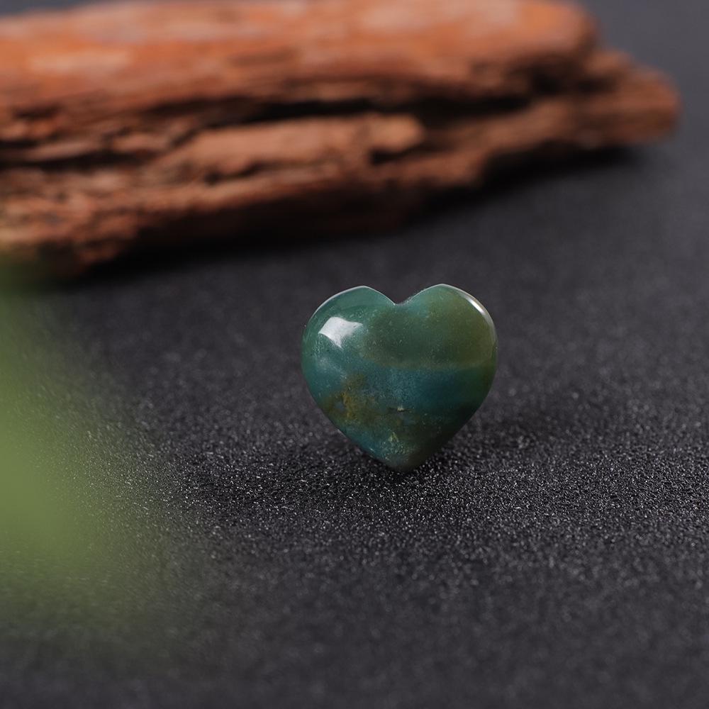 8x20mm Natural Stone Peach Heart Pendant - Crystal, Jade, Agate Gem for DIY Jewelry