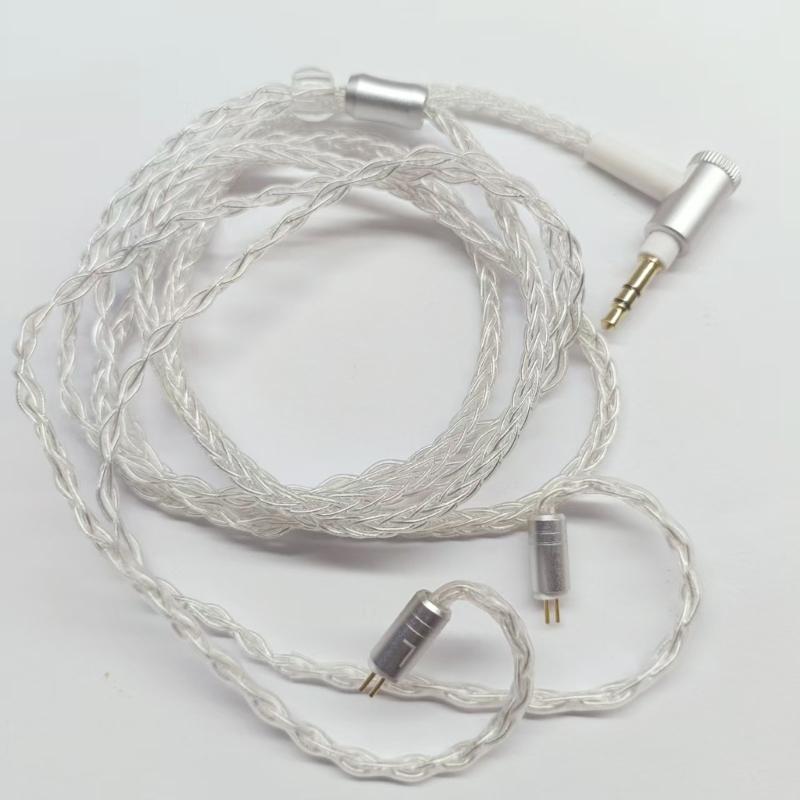 0.78mm Pin Silver Plated Sound Cable Braided PVC Design for TF10 Enhances Music Quality and Secure Connection