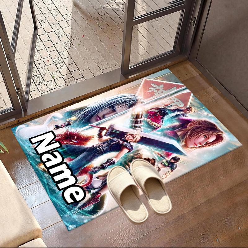 Benutzerdefinierter Name Personalisierter Final Fantasy Druck Teppich, Vielseitiger Heimdekor Teppich, für Spielzimmer, Wohnung, Balkon, Eingangsbereich, Flur Geschenk