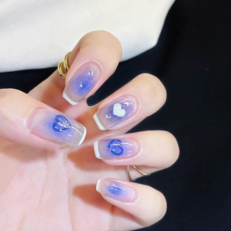 

Градиент Сердца Съемные Накладные Ногти - Сладкий, Крутой, Острый Девичий Стиль Glue Type