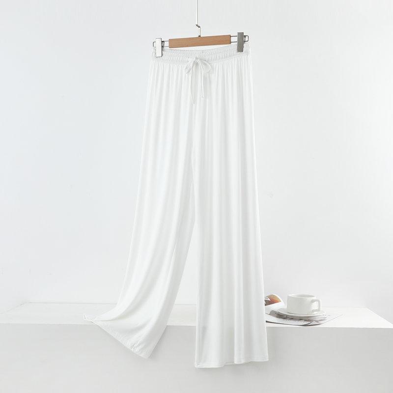 

Женские брюки с высокой талией и широкими штанинами из модала и хлопка 2023 года — облегающие повседневные брюки с девятью точками драпировки на весну/лето L