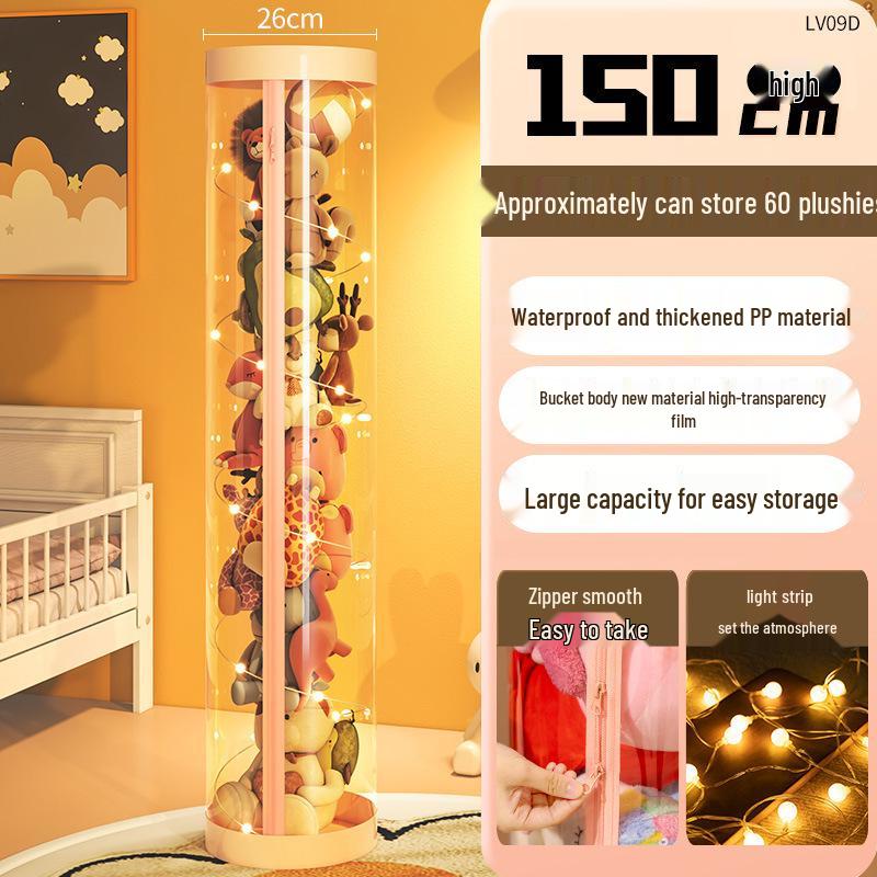 Plyschdocka Förvaringskorg med Dragkedja - Genomskinlig Gosedjursorganisatör