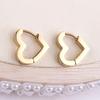 Classic Heart Pentagram Stainless Steel Earrings for Women Fashion Punk Simple Gold Silver Color Hoop Earring Party Jewelry