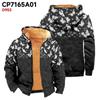 Men's Print Long Sleeve Pocket Coat Fashion Plus Velvet Overcoat