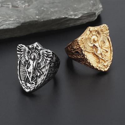 Retro Titanstahl War Angel Ring - Europäischer und amerikanischer Punk-Hip-Hop-Trend