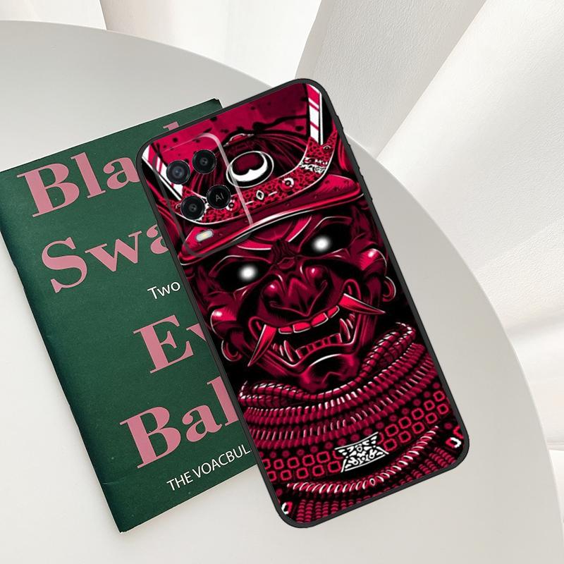 Samurai Mask Demon Case For Oppo A96 A76 A16 A15 A17 A52 A72 A54S A57S A58 A78 A98 A57 A77 A54 A74 A94 Cover