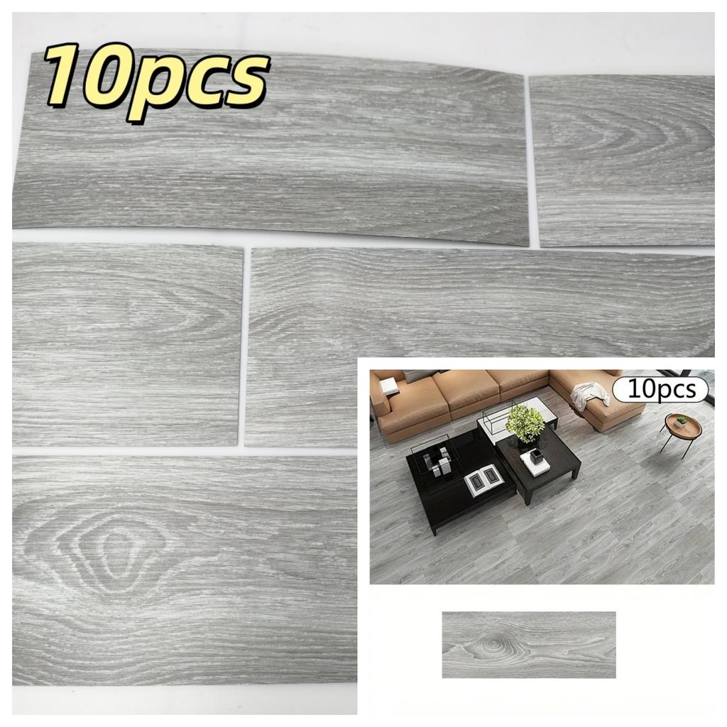 10 pièces 40cmX15cm Autocollants de Sol Imitation Bois Auto-adhésifs pour Salons, Salles de Bain, Cuisines, Décoration de Maison Autocollant de Sol
