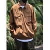 Japanese Retro Simple Letter Embroidered Shirt Men's Long Sleeve Lapel Multi-Pocket Casual Shirt Spring and Autumn Coat