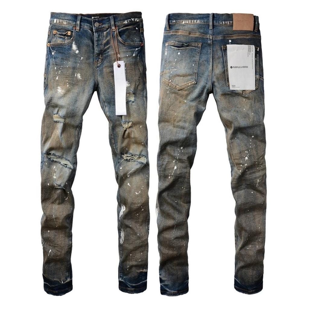 BeatStreet American High Street Jeans Fashion Trends Distressed Light Blue Patchwork Stretch Skinny Button Fly Ripped Jeans Pants Brand