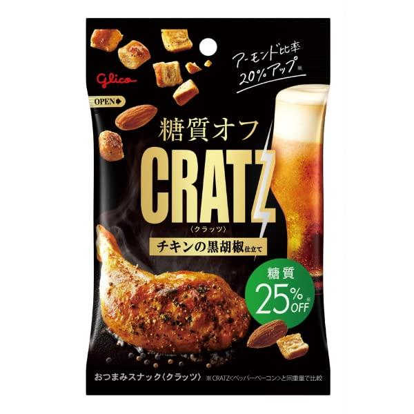 Ezaki Glico Kratts 42g X 6 Bags Set Types X 2 Bags Pepper Kratts Chicken with Black Pepper Sweets (3 Each) Bacon, Edamame, Low-carbohydrate (Yukkun's