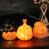 Battery Operated Halloween Lamp Night Light, Flameless Pumpkin LED Lamp, Decorative Warm Glow Decoration Atmosphere Light for Holiday Party Home Decor