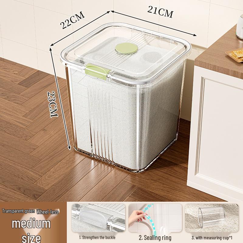 Rotatable Household Rice and Grain Storage Box: Insect & Moisture-Proof, Sealed, Compartmented Bucket