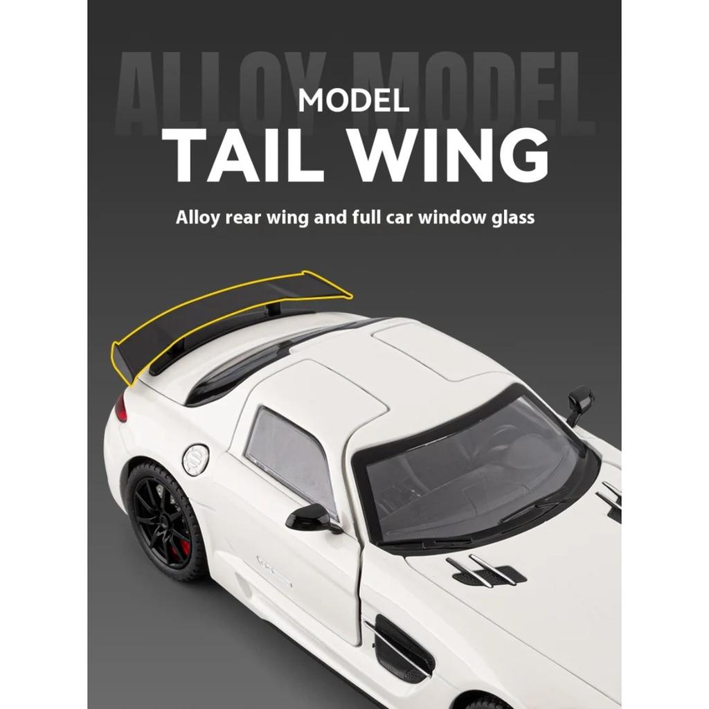 1/24 Alloy Die-cast Benz SLS-AMG Sports Car Model Collectible Ornaments for Children Toy Car Boys Holiday Gift Birthday Gift