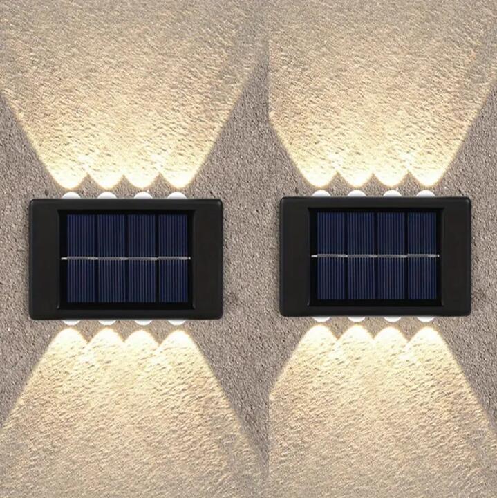 1PC Outdoor Solar Lights Up And Down Luminous Garden Decoration Outdoor Lights Warm Light Waterproof Wall Lamp