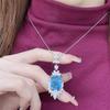 Ice Flake Deep Sea Blue Jewelry Set: Women's Luxury Ring, Necklace & Earrings