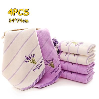Set Asciugamani Aromaterapici di Lusso alla Lavanda, Asciugamano Premium in Cotone a 32 Fili con Design Ricamato, Asciugamano Viso Altamente Assorbente Regalo