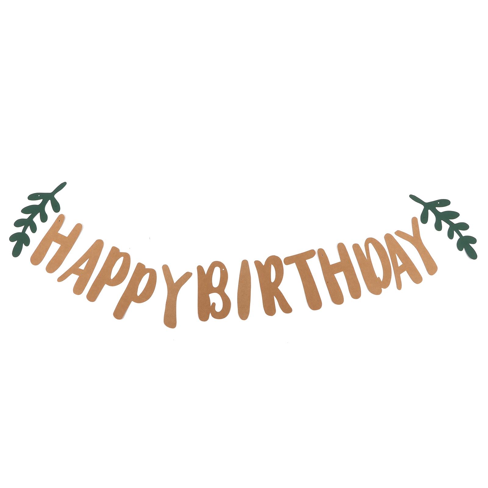 Баннер на день рождения Зеленая кокосовая пальма Бумажные украшения Баннеры со шнурком для мужчин женщин Вечеринка в животной тематике