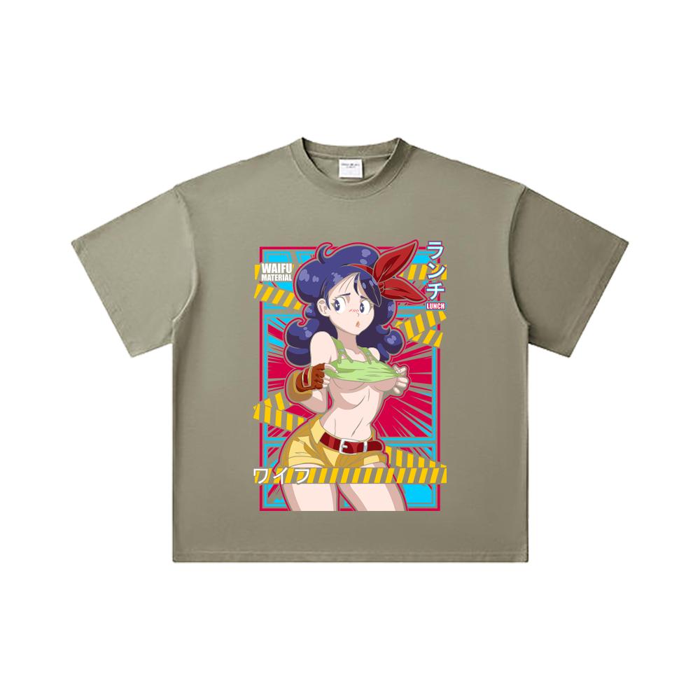 260 GSM Double Yarn 32 Count 100% Cotton Dragon Ball V44 Lunch Waifu Print Unisex Heavy Cotton T Shirt