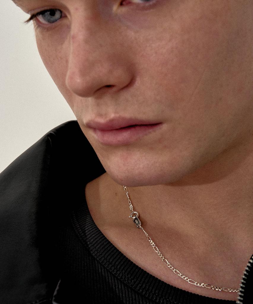 Ag47 M.C-N-04 Figaro Chain Point Necklace