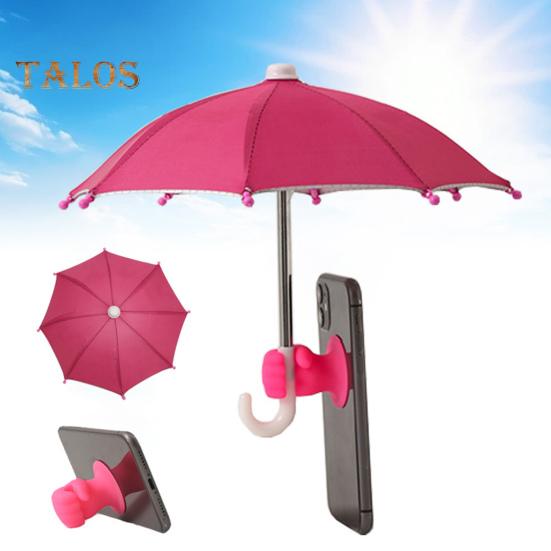 Ombrello per Telefono con Ventosa a Pugno Protezione UV Mini Universale Antivento Parasole Ombrello per Cellulare Accessori per Telefono