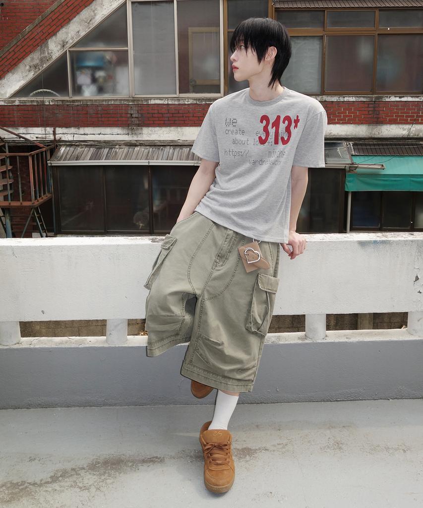 Mimdeowodeulobeu 313 Printed T-Shirt_Gray