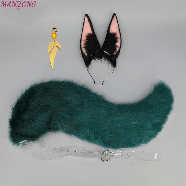 Hoge Kwaliteit Game Impact Tighnari Cosplay Pruik 30cm Hittebestendig Synthetisch Haar Tighnari Dames Pruiken Halloween Feest black