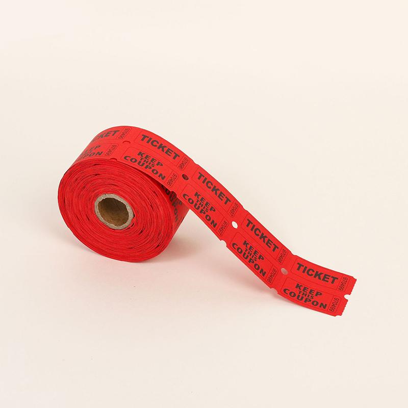 

1000 шт. красочных разрываемых лотерейных билетов Double Rolls, входной билет, игровой билет на мероприятия, карнавалы, награда за вход красный