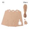 50pcs DIY Crafts Xmas Tree Hanging Christmas Card Label Kraft Paper Tags Thanks Tag Snowflake