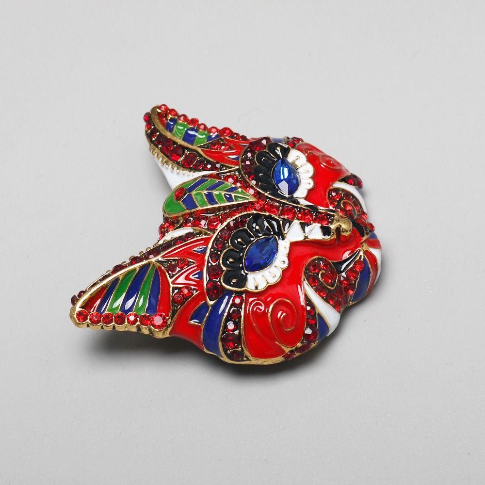 Rhinestone Cat Enamel Brooch Exaggerated Vintage Collar Pin Temperament Drip Oil Brooch  Decoration