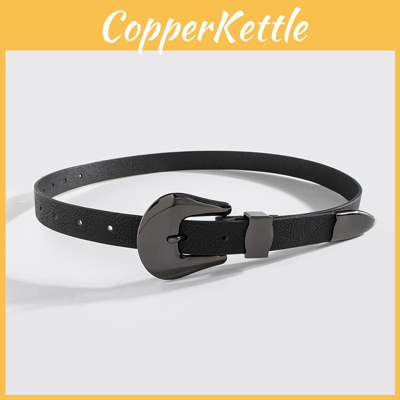 Fashionable Leather Belt With Large Metal Buckle For Women Casual And Party Wear