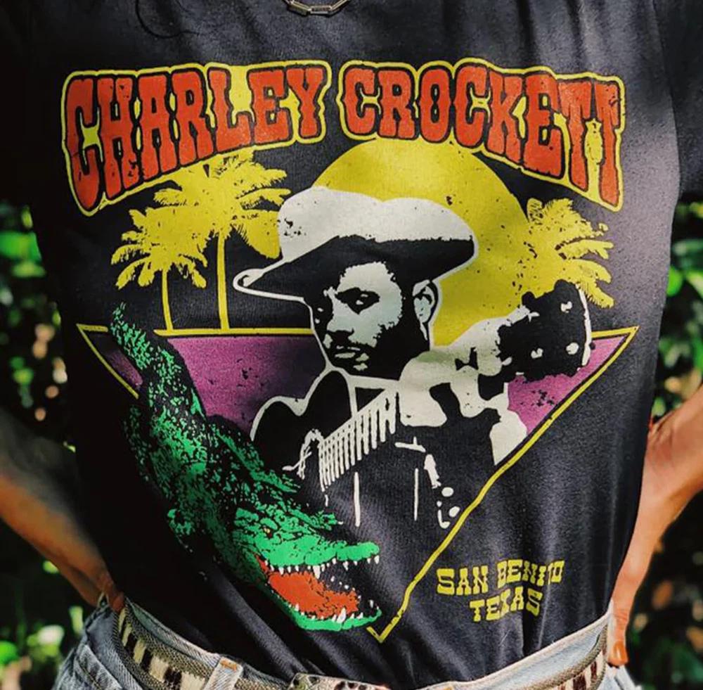 VTG Charley Crockett black T-shirt Unisex tee All sizes short sleeve 1T280 XL