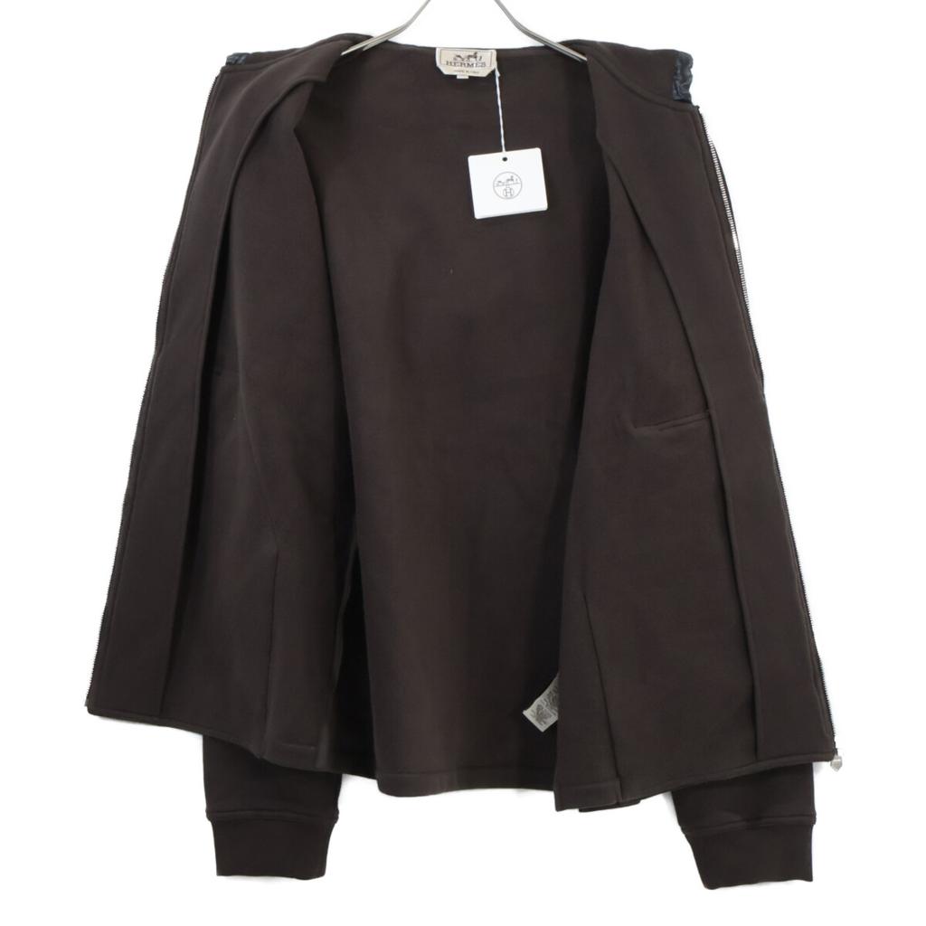HERMES [Excellent Condition] Nylon Switch Zip-Up Hoodie/ tops M Dark brownUsed