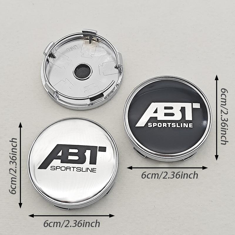 4pcs 60mm ABT logo Car Badge Wheel Center Hub Caps Badge Covers sticker Styling Accessories