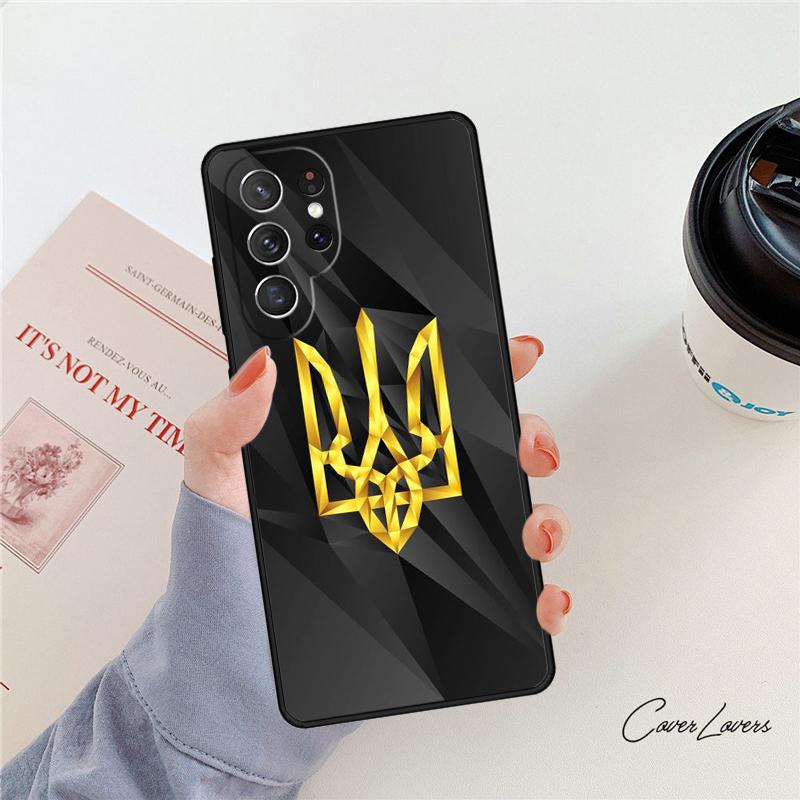 Ukraine Flag Art Work Phone Case For Samsung Galaxy S24 S25 S23 S22 Ultra Note 10 20 Plus S20 S21 FE Cover