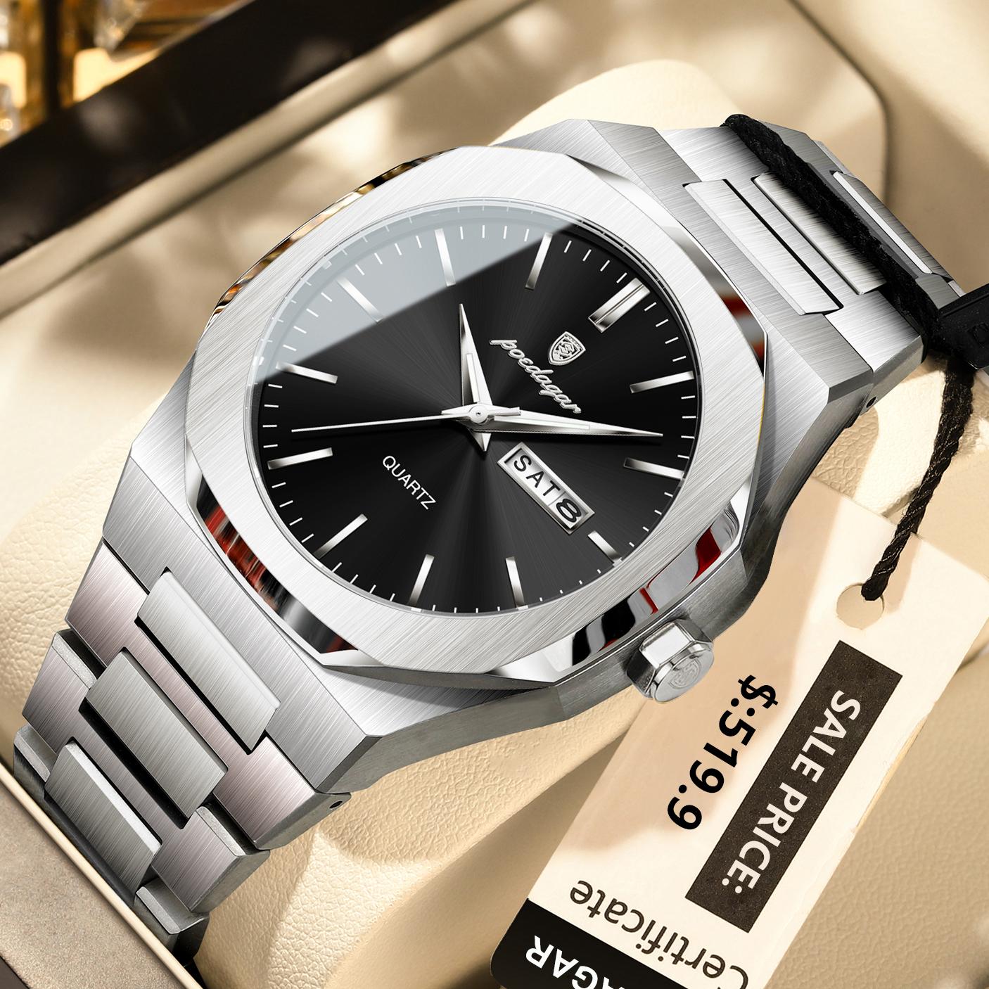 

Лучшие роскошные мужские часы водонепроницаемые светящиеся календарные мужские наручные часы спортивные кварцевые мужские часы из нержавеющей стали